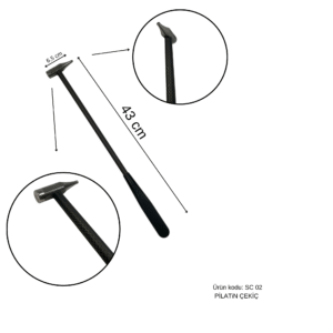 43 cm Boyasız Göçük Düzeltme Platin Çekiç