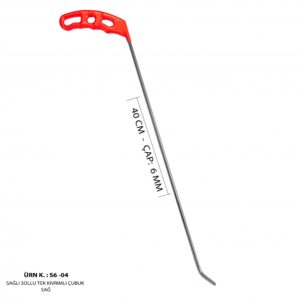 40 cm 6 mm Çap Sağlı Sollu Tek Kıvrımlı Sağ Çubuk - S6-04