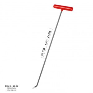 58 cm 6 mm Tek Kıvrımlı Vida Dişli Uçlu Çubuk - S4-02