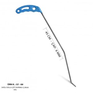 45 cm 6 mm Çap Sağlı Sollu Çift Kıvrımlı Sol Çubuk - S7-09